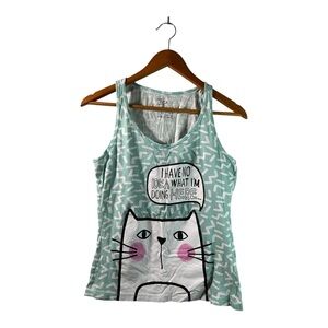 Cozy Cute Sleepwear Love to Lounge Cat Funny Graphic 90s Nostalgia Tank Top 6-8